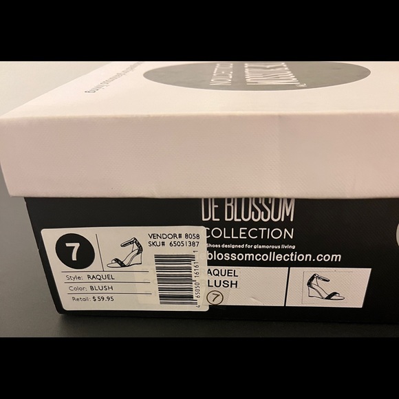 DeBlossom Collection Pave Crystal Embellished Metallic Wedge blush color - Picture 7 of 7